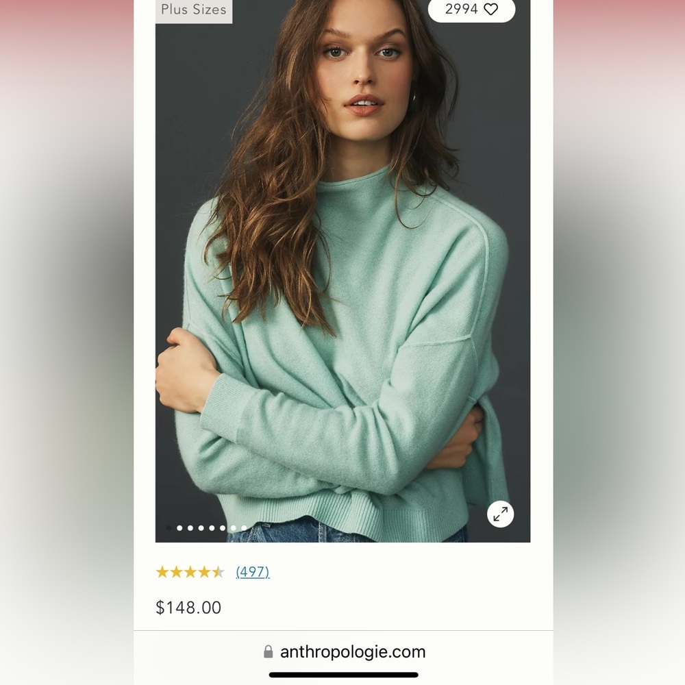 Anthroplogie Cashmere Sweater! Size Small
